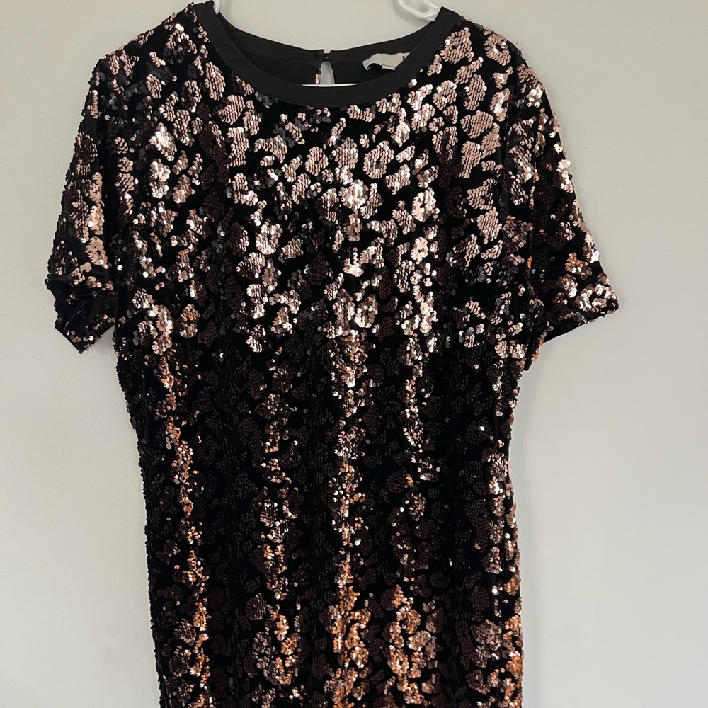 Mini sparkle dress - black and light pink